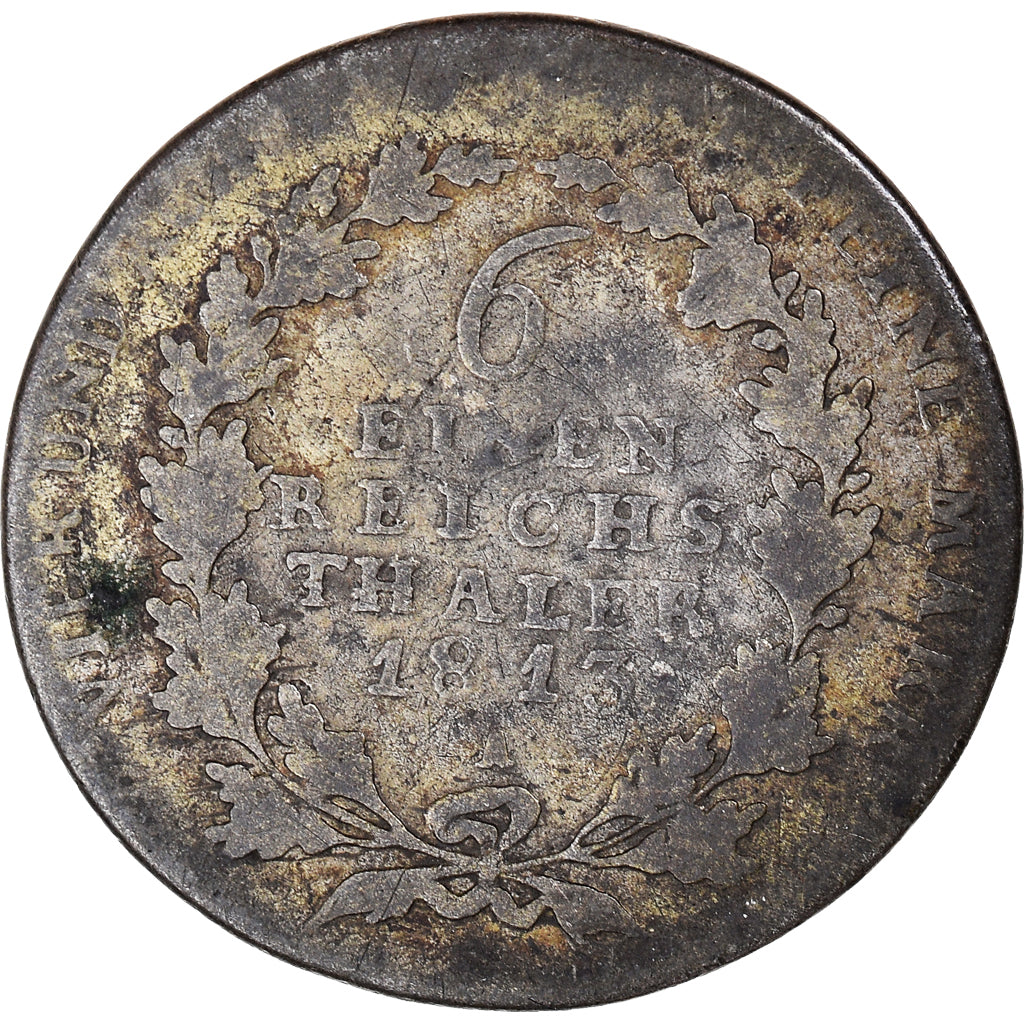 Moneta, Landy niemieckie, PRUSSIA, Friedrich Wilhelm III, 1/6 Thaler, 1813