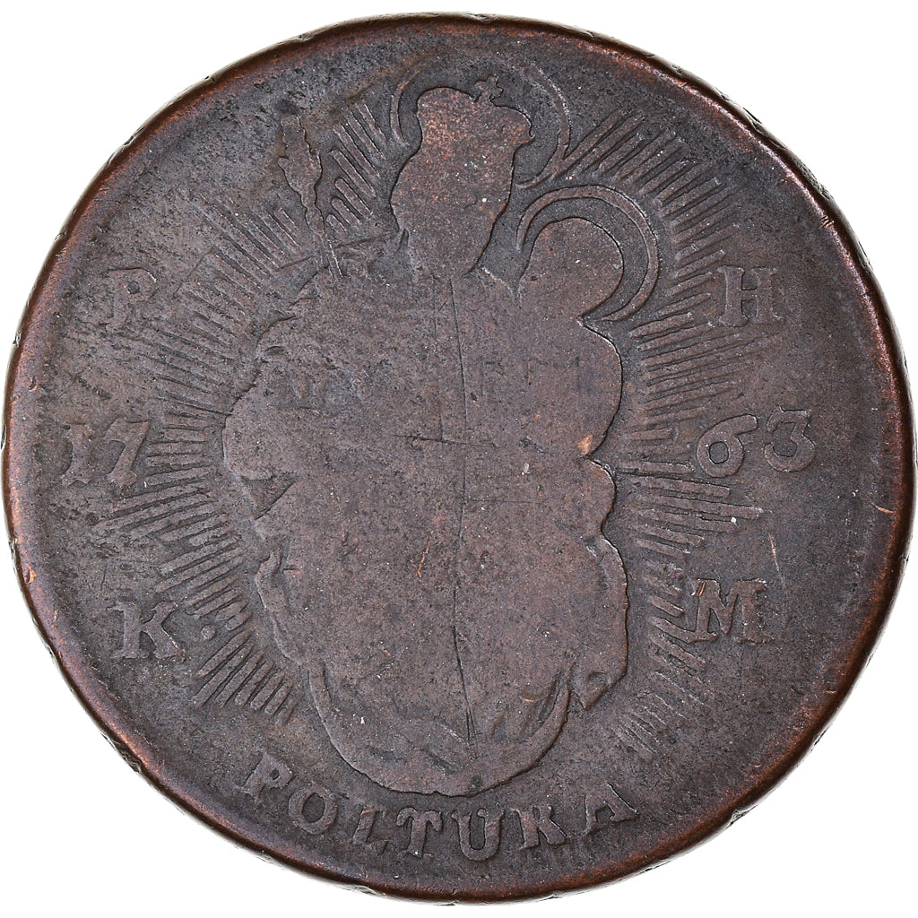 Moeda, Hungria, Maria Theresia, Poltura, 1763, Vienna, VF(20-25), Cobre