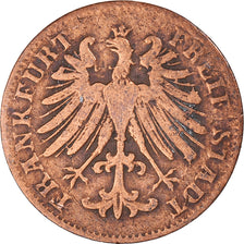 Coin, German States, FRANKFURT AM MAIN, Heller, 1858, Frankfurt, VF(30-35)