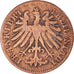 Coin, German States, FRANKFURT AM MAIN, Heller, 1858, Frankfurt, VF(30-35)