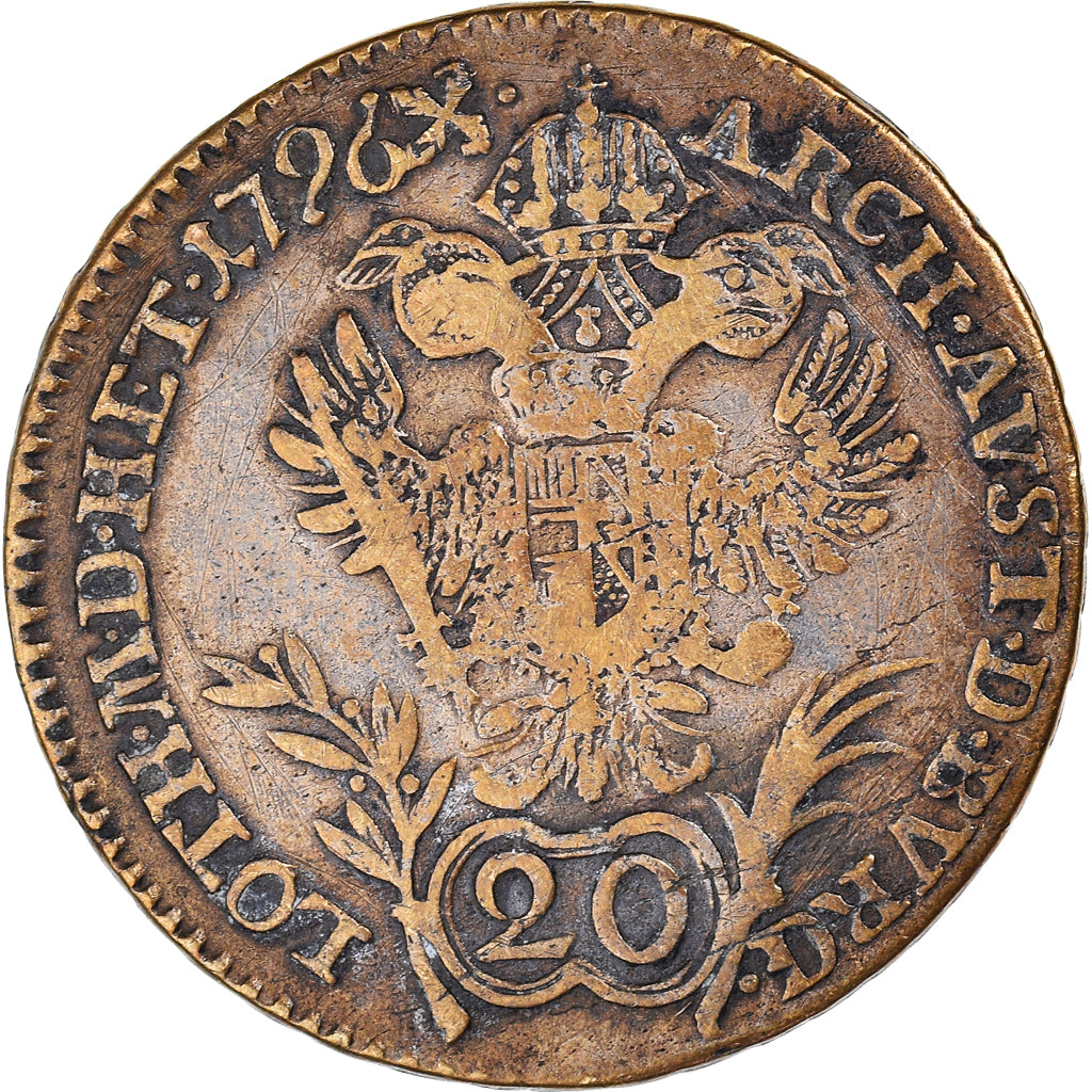 Moneta, Austria, Franz II (I), 20 Kreuzer, 1796, Kremnitz, VF(30-35), Srebro