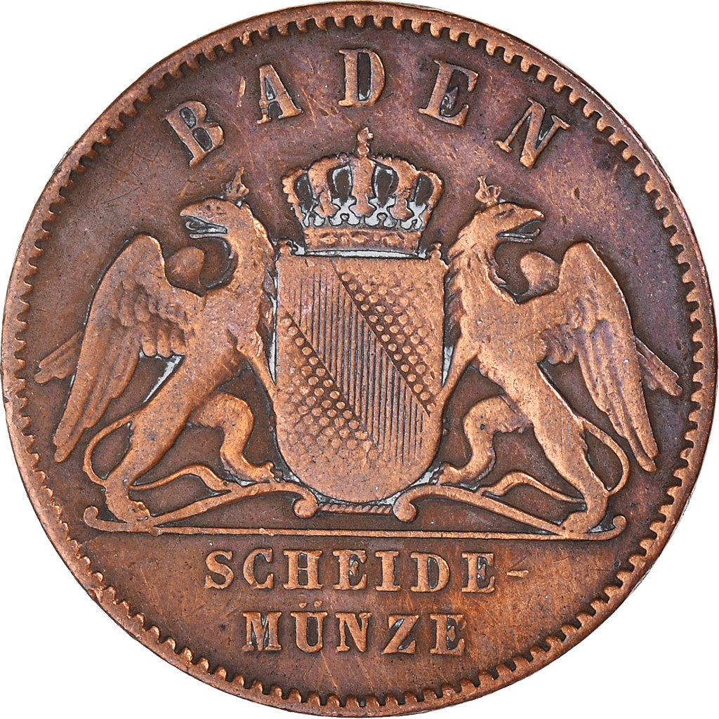 Monnaie, Etats allemands, BADEN, Friedrich I, Kreuzer, 1867, TB+, Cuivre, KM:242