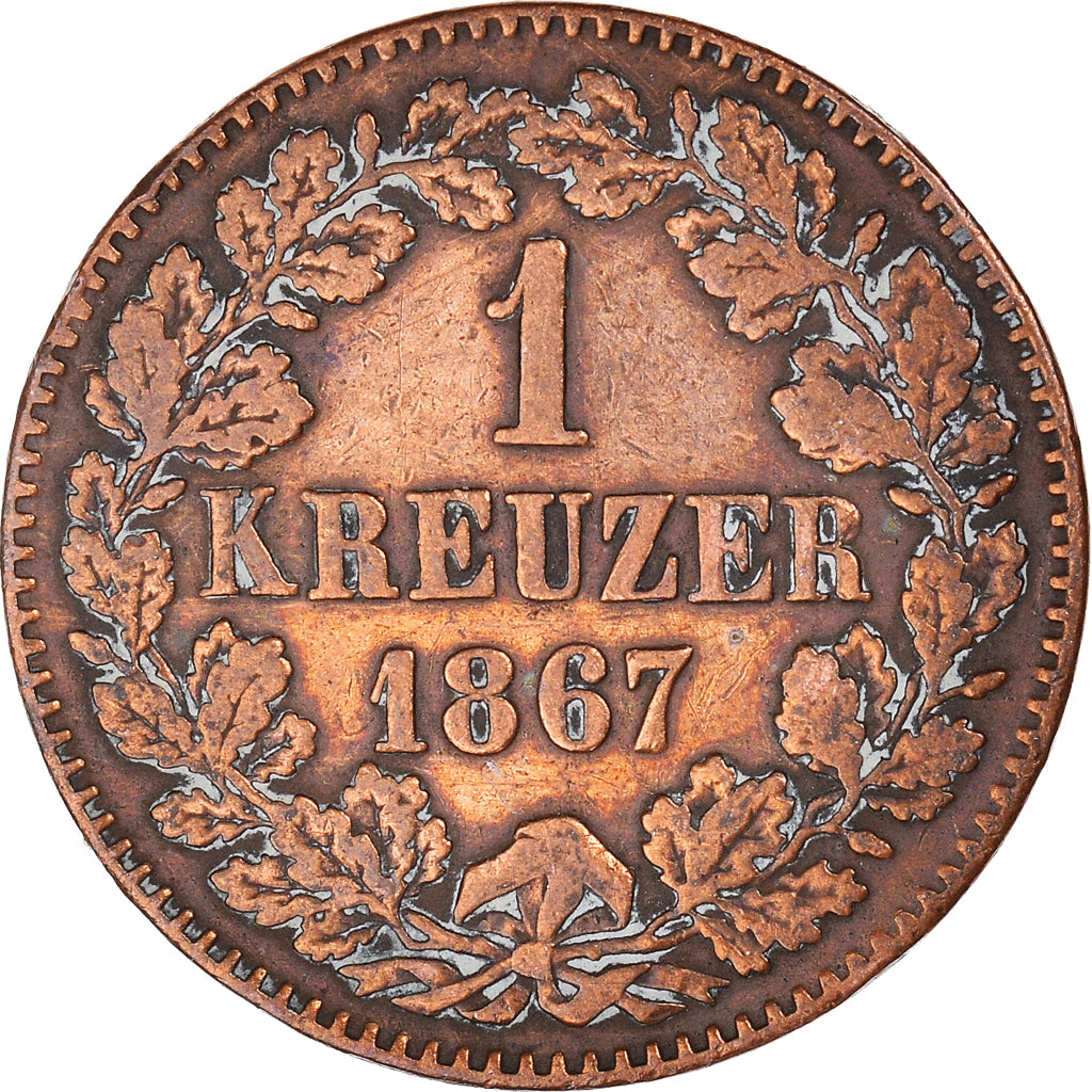 Monnaie, Etats allemands, BADEN, Friedrich I, Kreuzer, 1867, TB+, Cuivre, KM:242