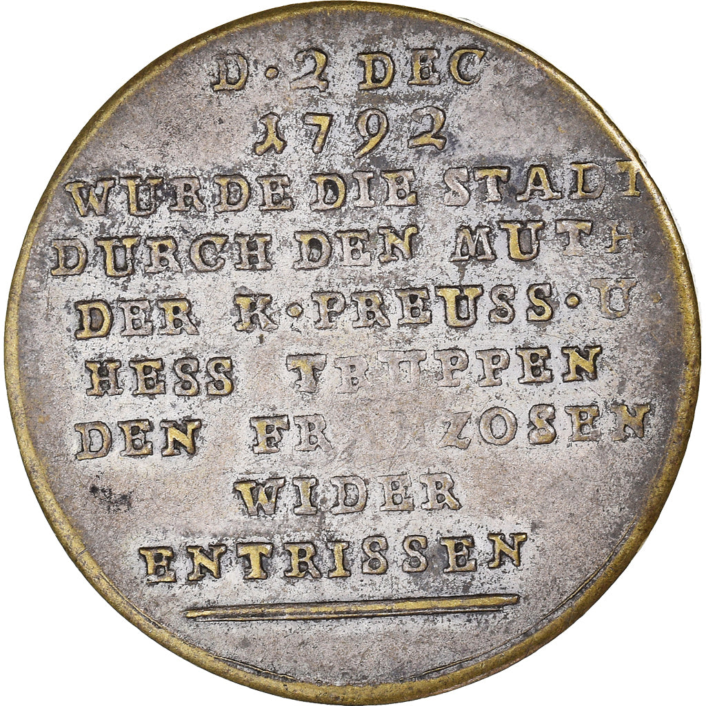 Germany, Token, Prise de Francfort par les prussiens le 2 décembre 1792, 1792
