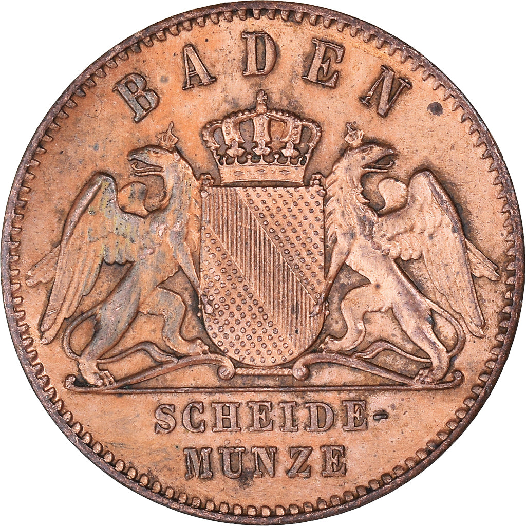 Moneta, Stati tedeschi, BADEN, Friedrich I, Kreuzer, 1870, SPL, Rame, KM:242
