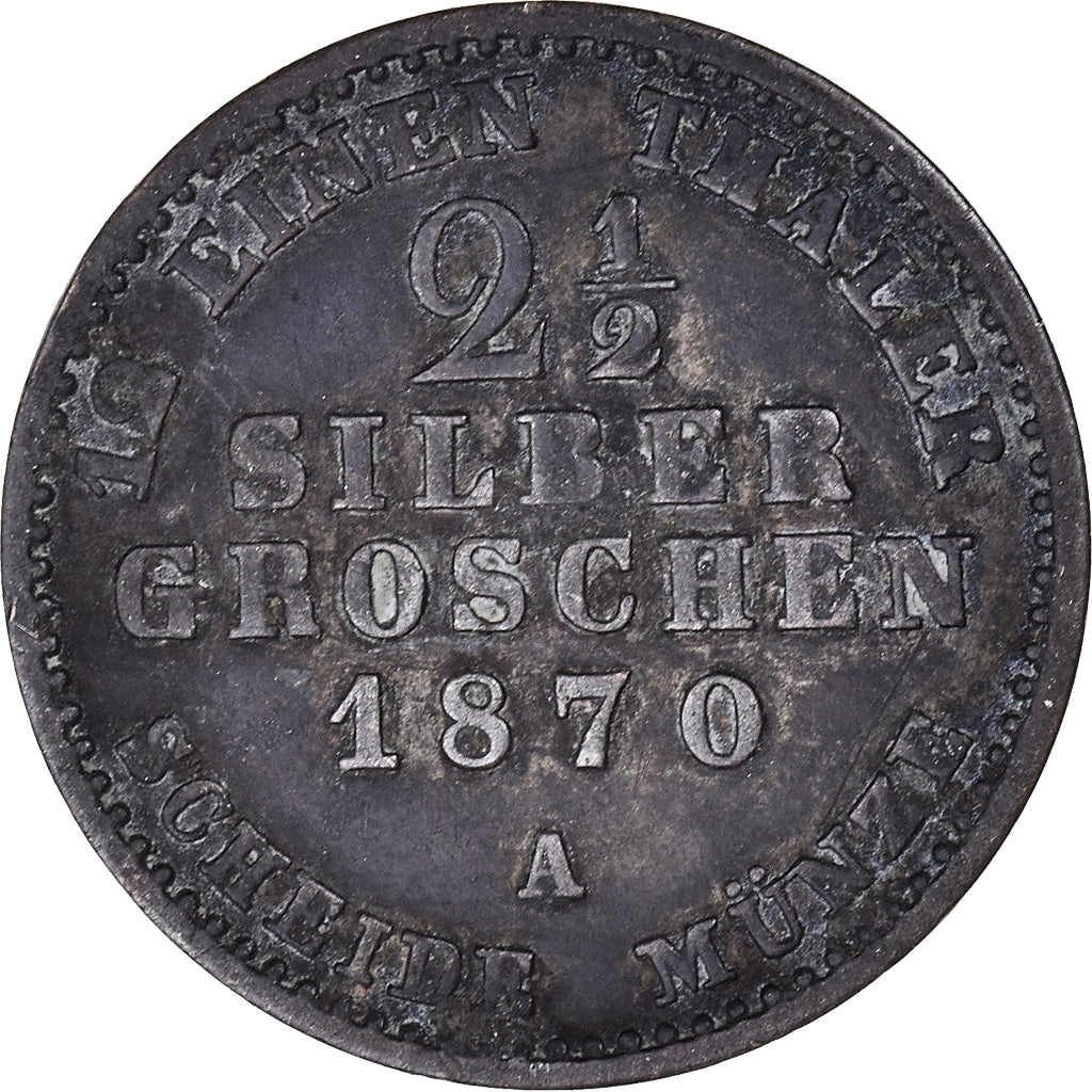 Monnaie, Etats allemands, PRUSSIA, Wilhelm I, 2-1/2 Silber Groschen, 1870