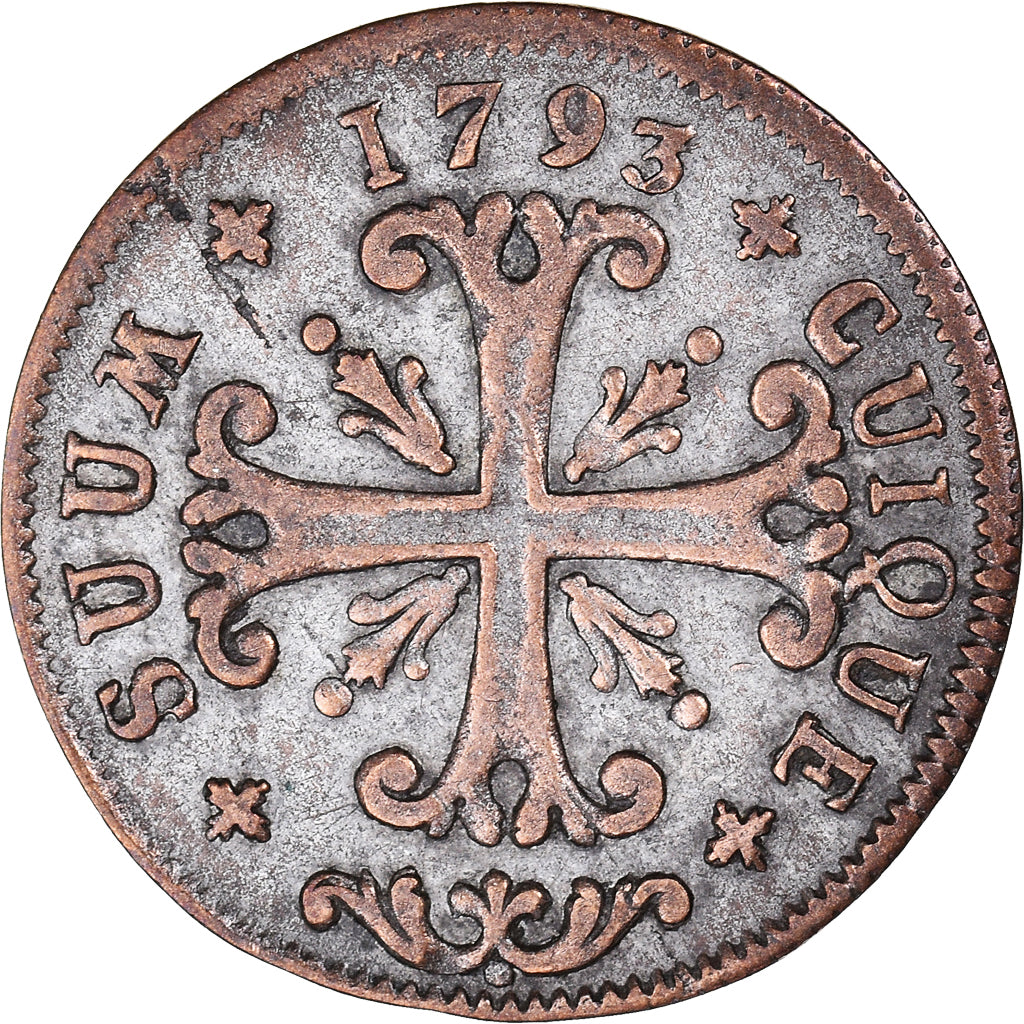 Moneta, Kantony Szwajcarskie, NEUCHATEL, 1/2 Batzen, 1793, Neuenburg, EF(40-45)