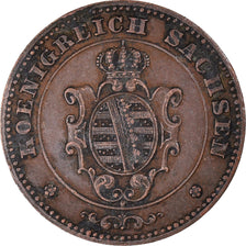Moneta, Stati tedeschi, SAXONY-ALBERTINE, Johann, Pfennig, 1873, BB, Rame