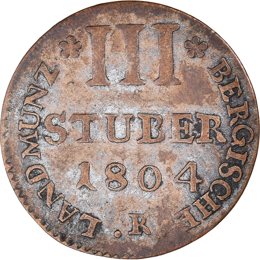 Munten, Duitse staten, BERG, Maximilian IV Joseph, 3 Stüber, 1804, D, ZF