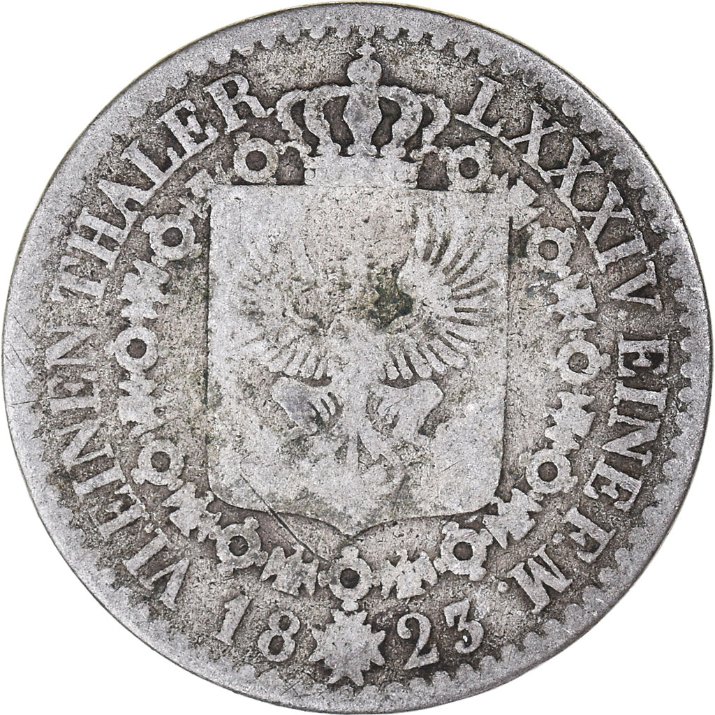 Coin, German States, PRUSSIA, Friedrich Wilhelm III, 1/6 Thaler, 1823, Berlin