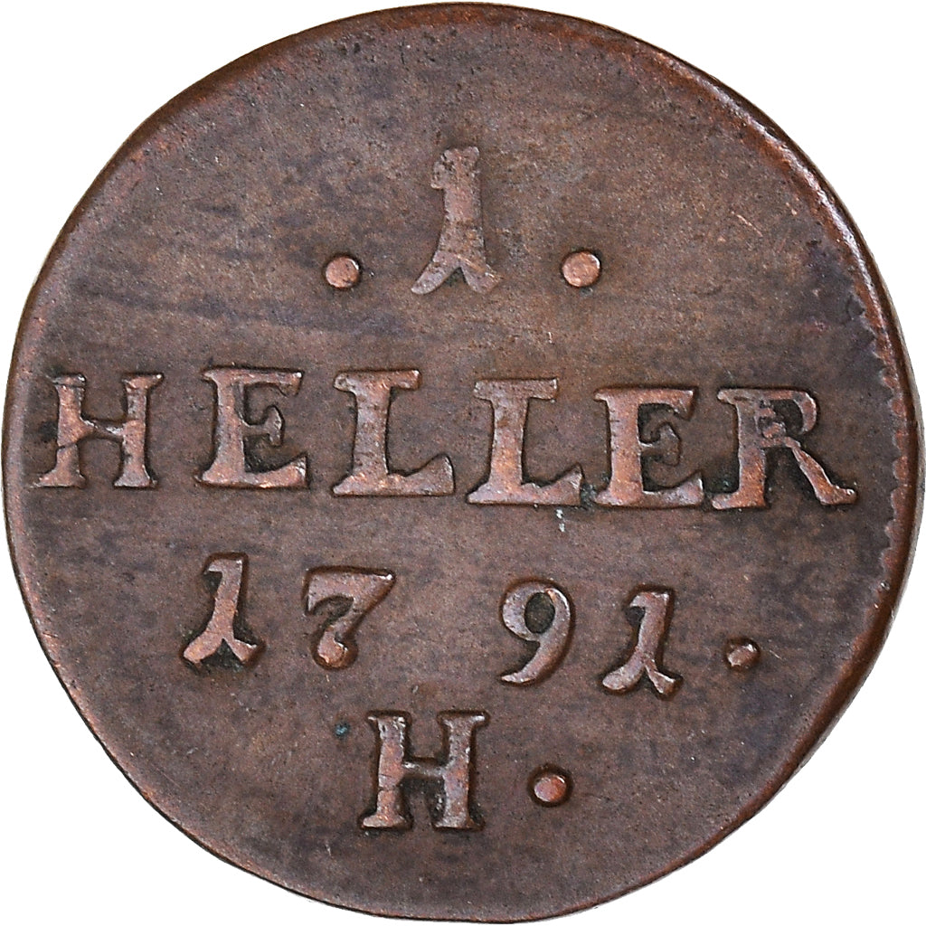 Moneda, Estados alemanes, FURTHER AUSTRIA, Josef II, Heller, 1791, Günzburg