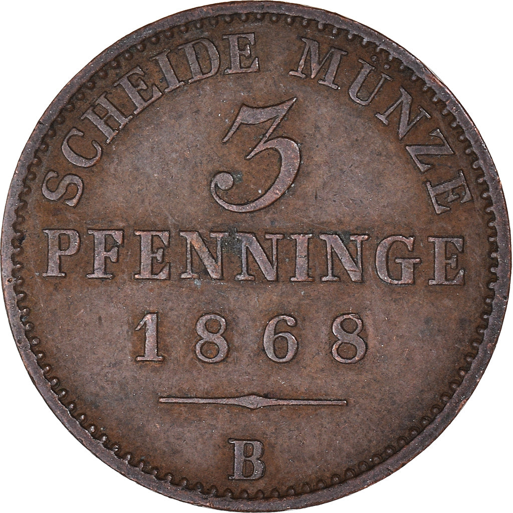 Moneta, Landy niemieckie, PRUSSIA, Wilhelm I, 3 Pfennig, 1868, Hannover