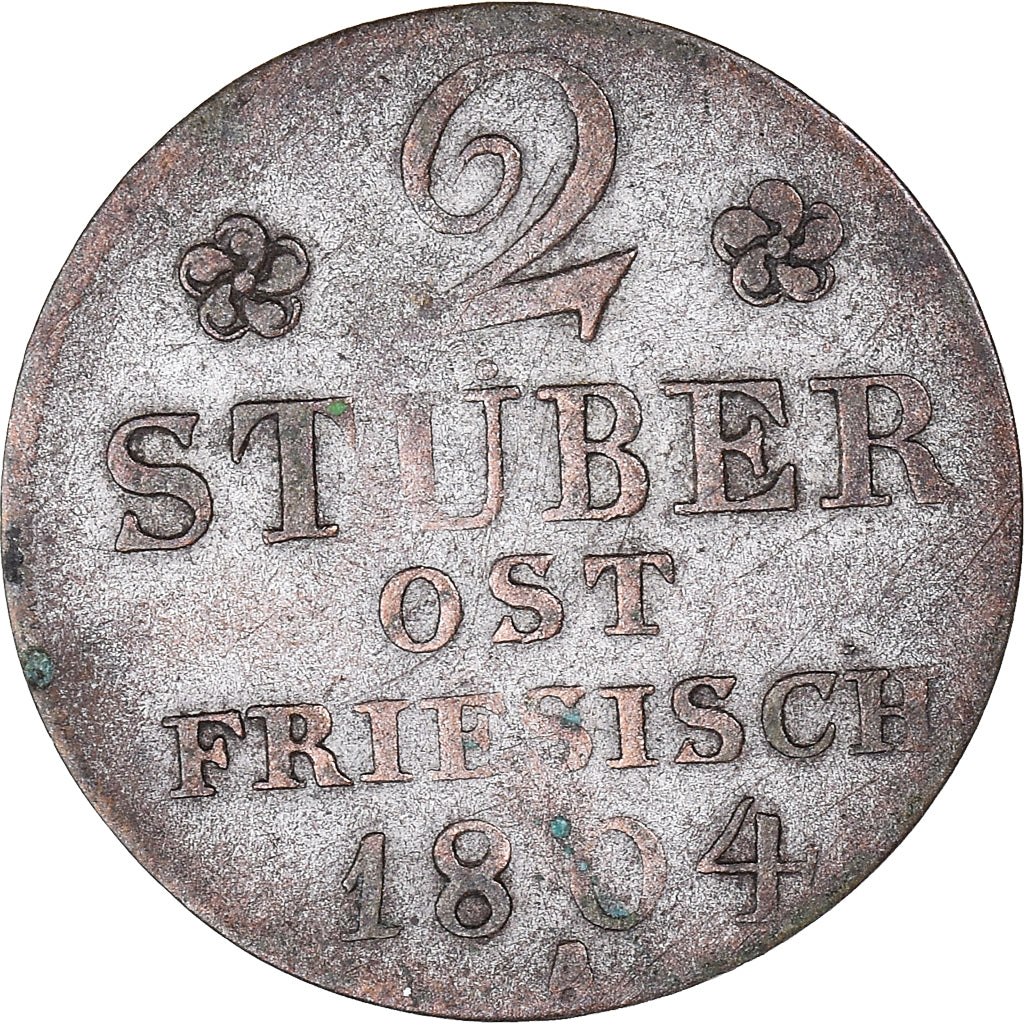 Moneda, Estados alemanes, EAST FRIESLAND, Friedrich Wilhelm III, 2 St, 1804