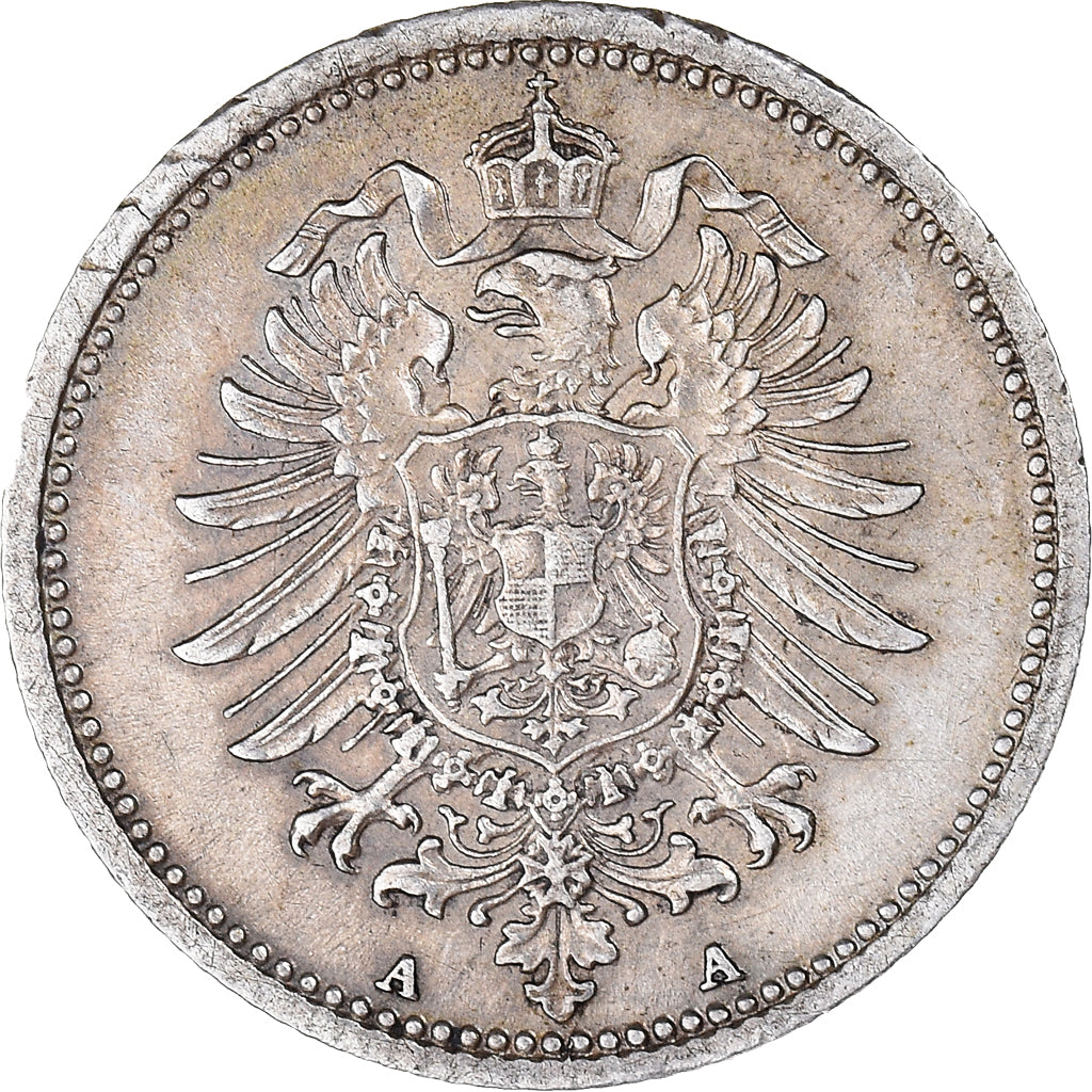 Coin, GERMANY - EMPIRE, Wilhelm I, 20 Pfennig, 1876, Berlin, EF(40-45), Silver