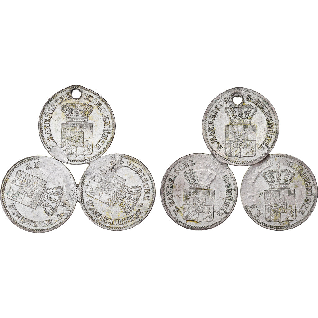 Coin, German States, BAVARIA, Kreuzer, 1858, Munich, paire de boucles