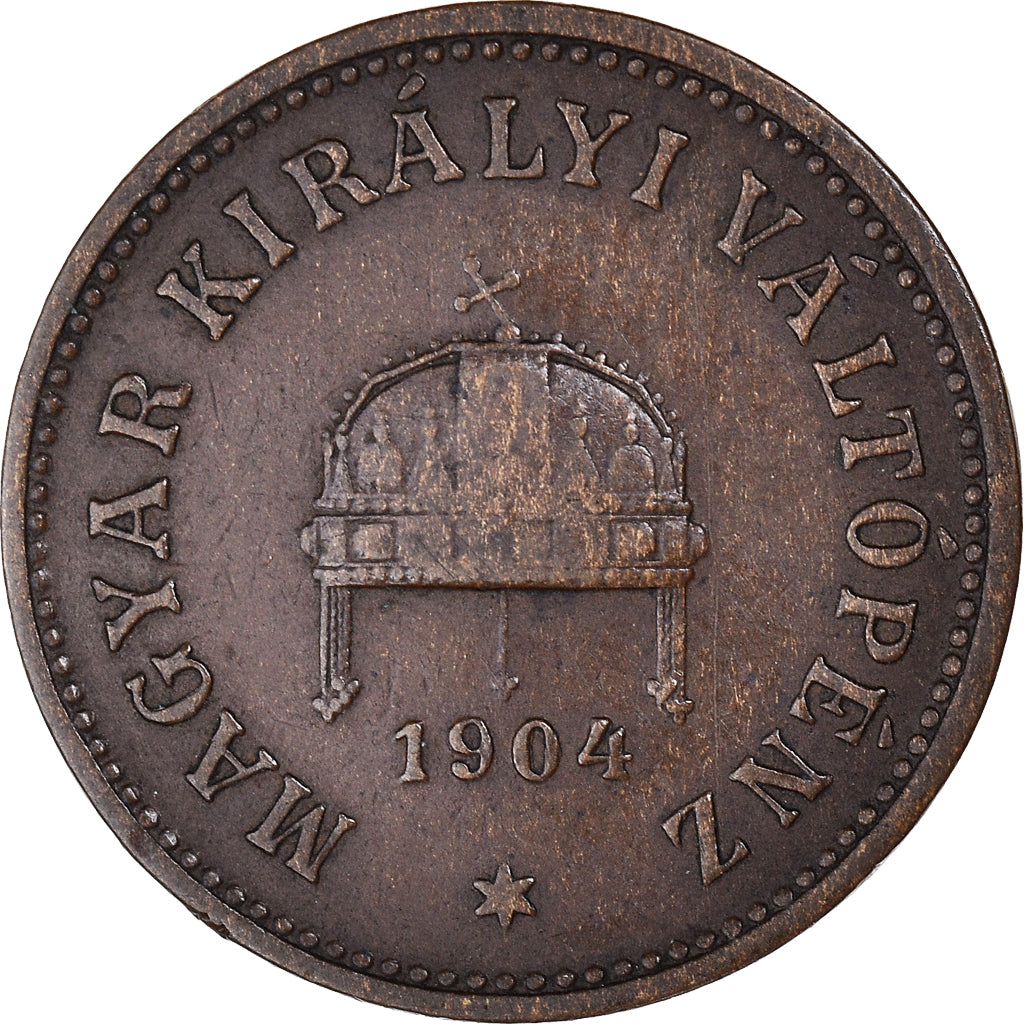 Moeda, Hungria, Franz Joseph I, 2 Filler, 1904, Kormoczbanya, VF(30-35), Bronze