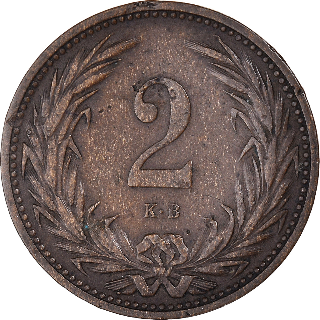 Moeda, Hungria, Franz Joseph I, 2 Filler, 1904, Kormoczbanya, VF(30-35), Bronze