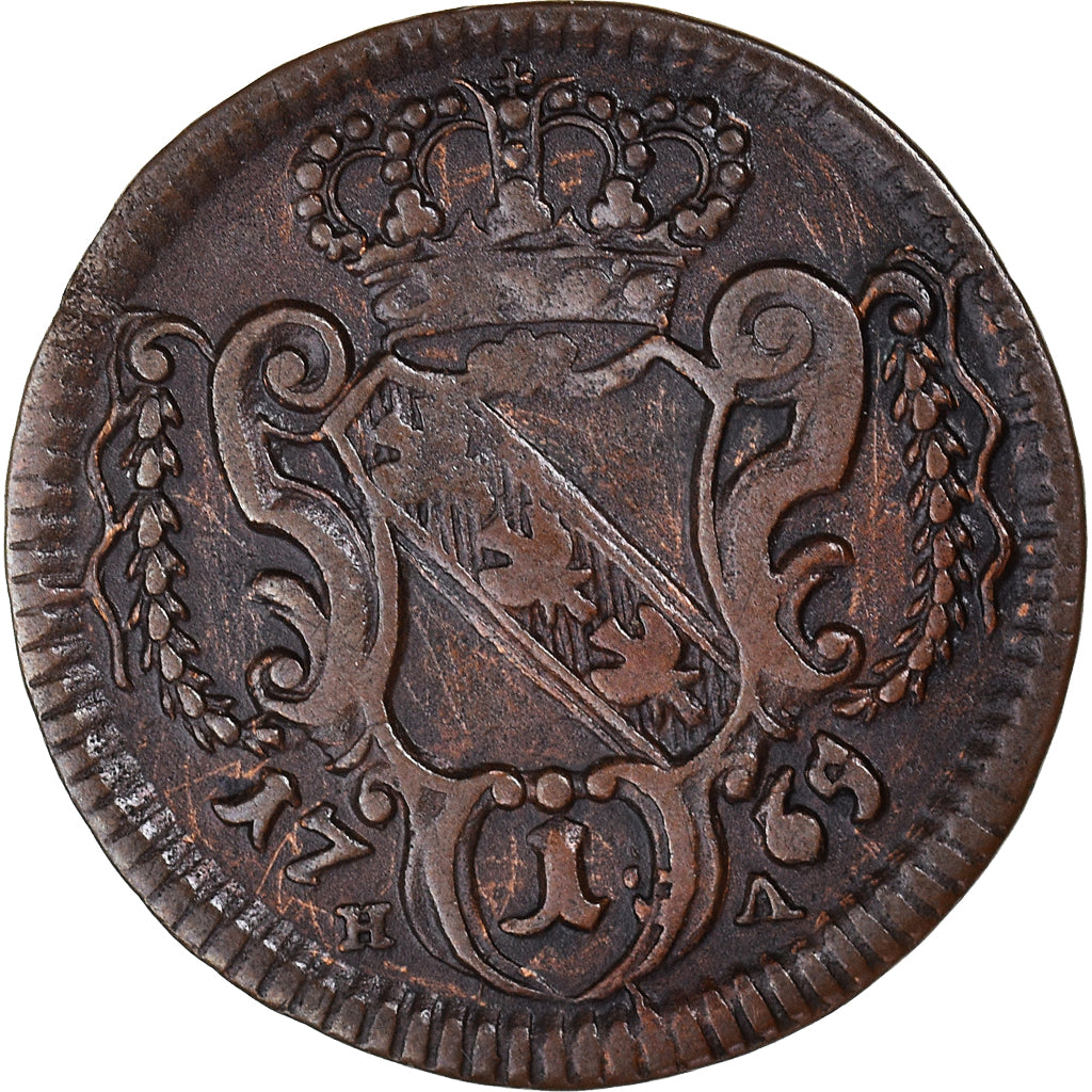 Coin, Austria, Franz I, Pfennig, 1765, Hall, VF(30-35), Copper, KM:2001