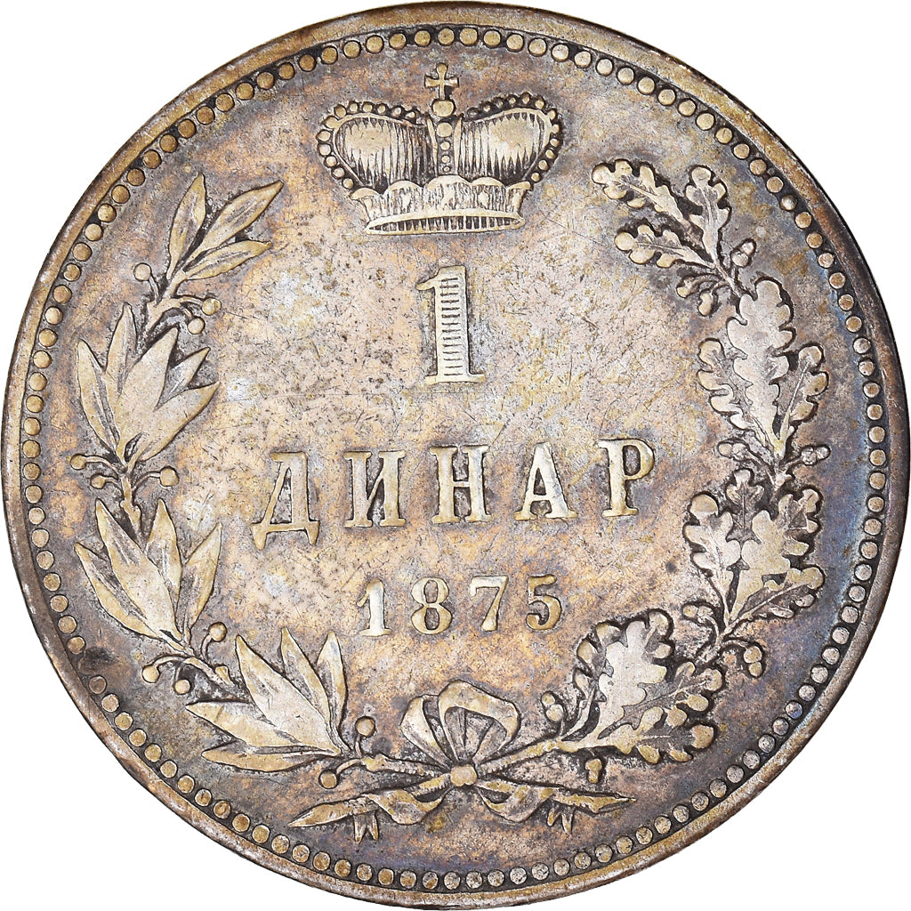 Coin, Serbia, Milan I, Dinar, 1875, VF(30-35), Silver, KM:5