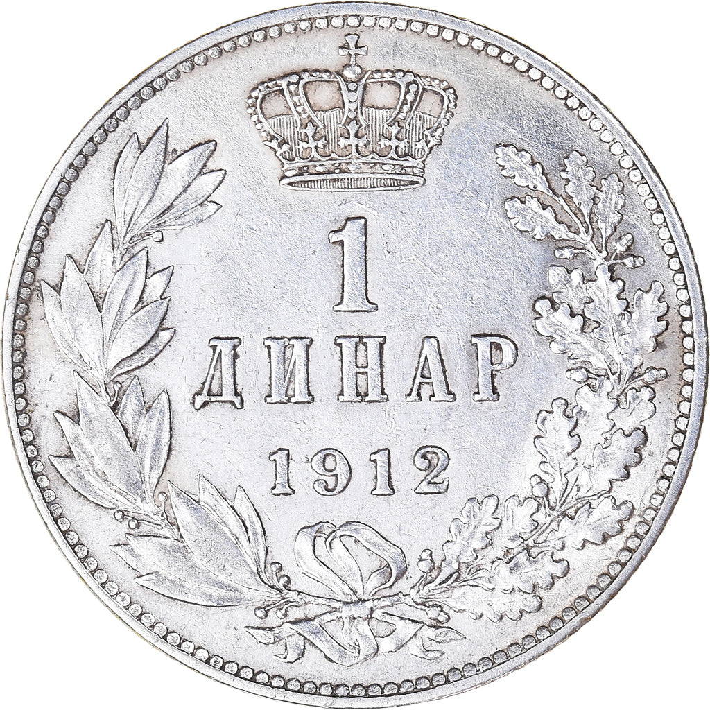 Coin, Serbia, Peter I, Dinar, 1912, EF(40-45), Silver, KM:25.1