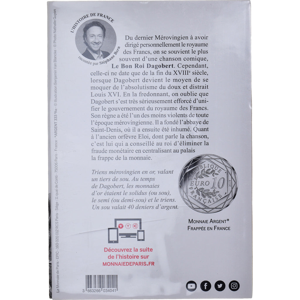 France, Monnaie de Paris, 10 Euro, Pièces d'Histoire - Dagobert, 2019