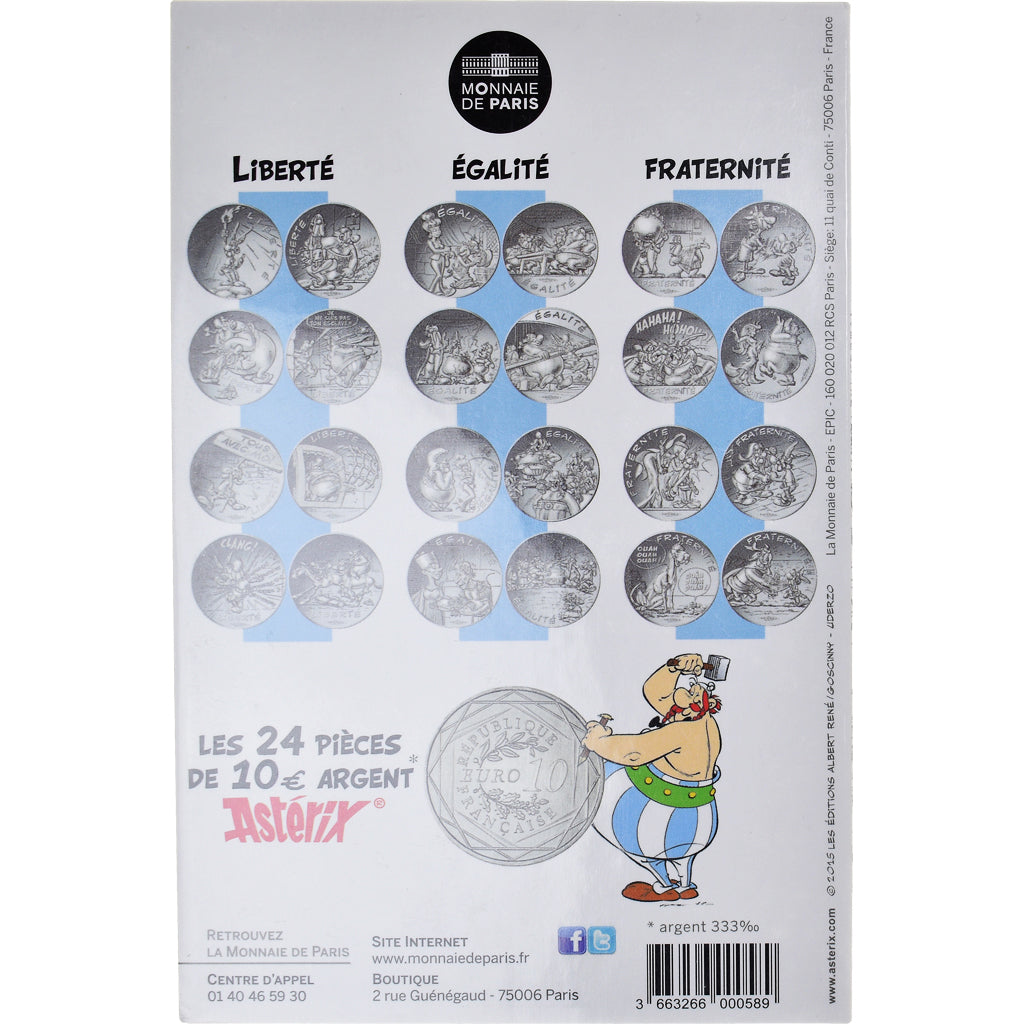 France, Monnaie de Paris, 10 Euro, Astérix Fraternité (Astérix chez les