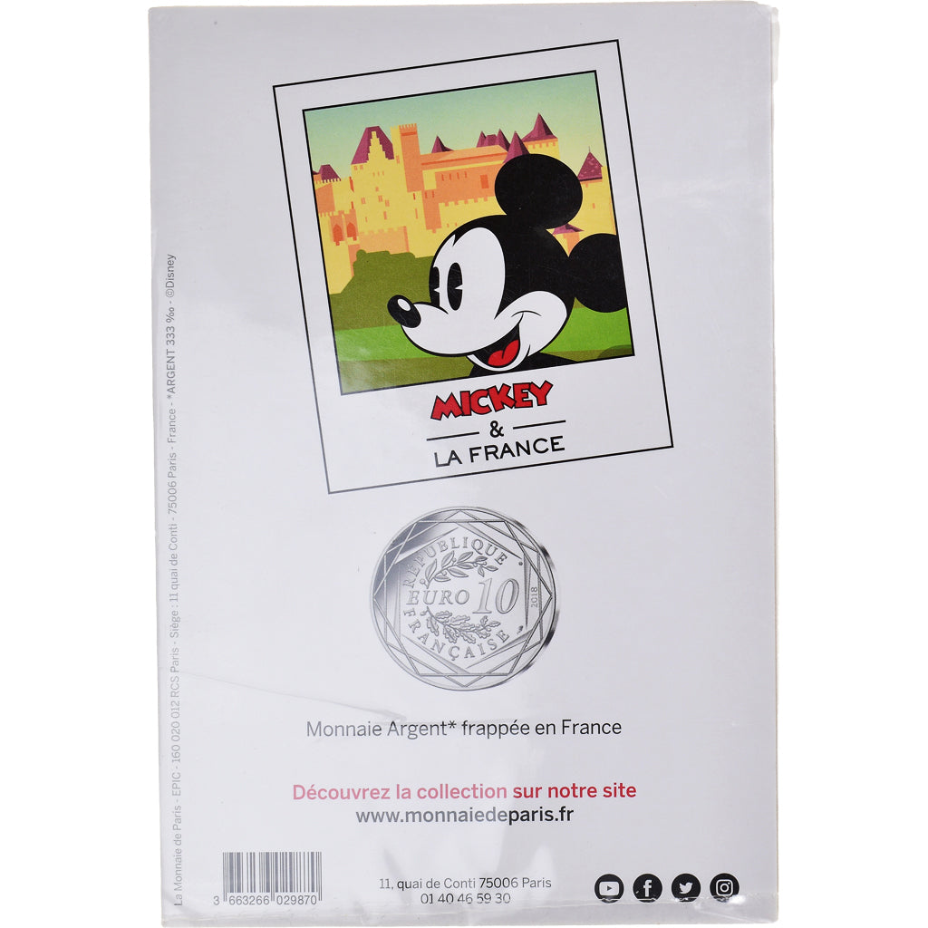Francja, Monnaie de Paris, 10 Euro, Mickey & la France (survol de l'Occitanie)