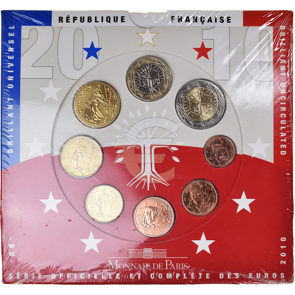 Frankreich, Monnaie de Paris, 1 Cent to 2 Euro, 2010, Paris, Set, STGL