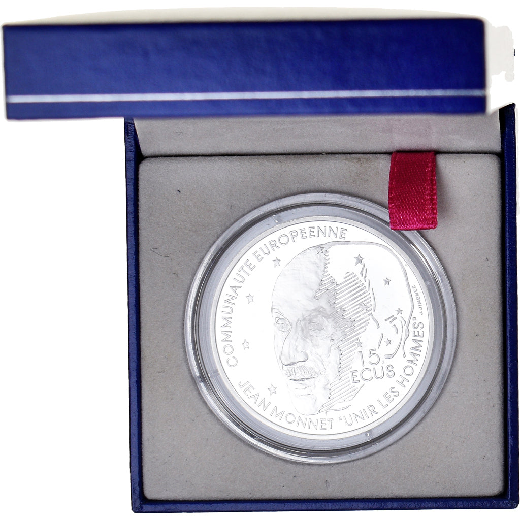 Moneta, Francia, Jean Monnet, 100 Francs-15 Ecus, 1992, Monnaie de Paris, BE
