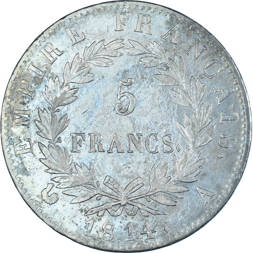 Coin, France, Napoléon I, 5 Francs, 1814, Paris, EF(40-45), Silver, KM:694.1