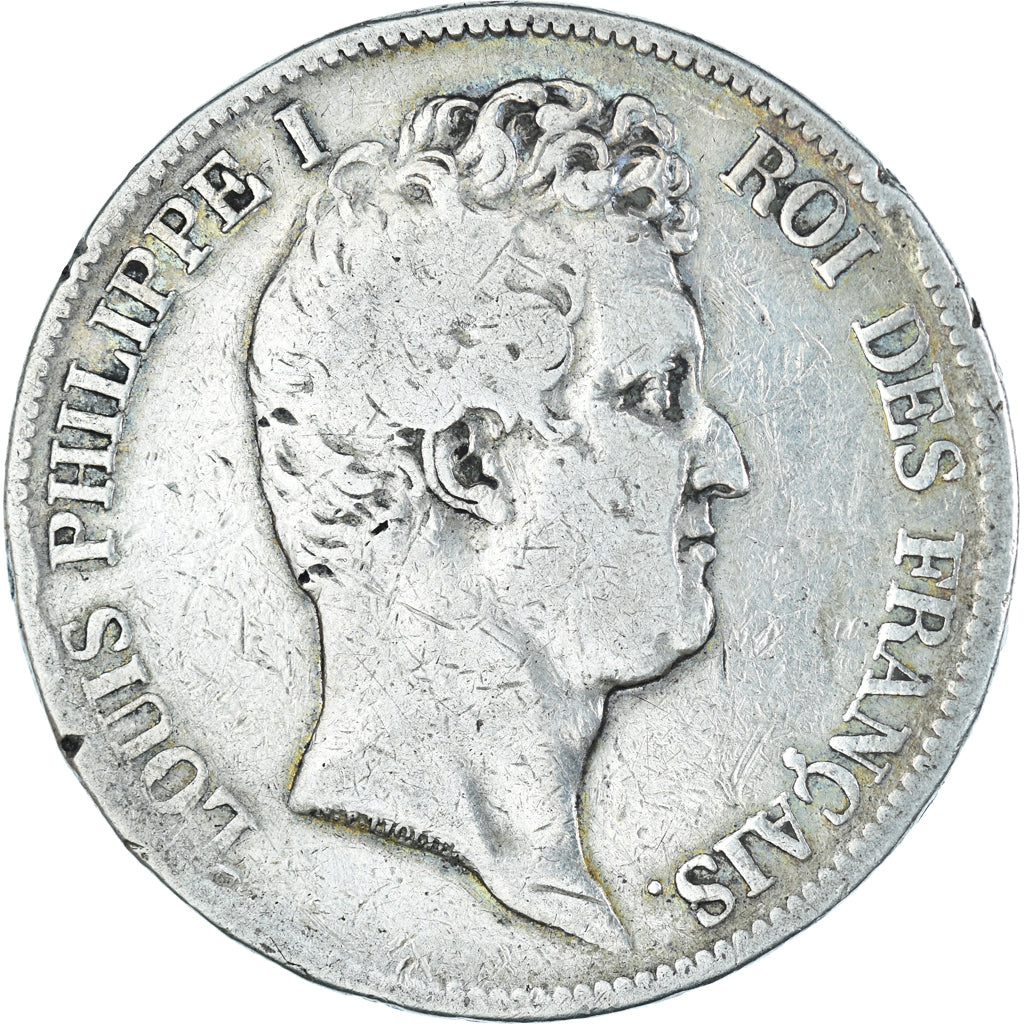 Moeda, França, Louis-Philippe, 5 Francs, 1831, Toulouse, VF(20-25), Prata