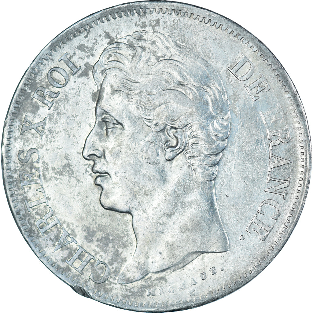 Moneda, Francia, Charles X, 5 Francs, 1828, Lille, MBC, Plata, KM:728.13