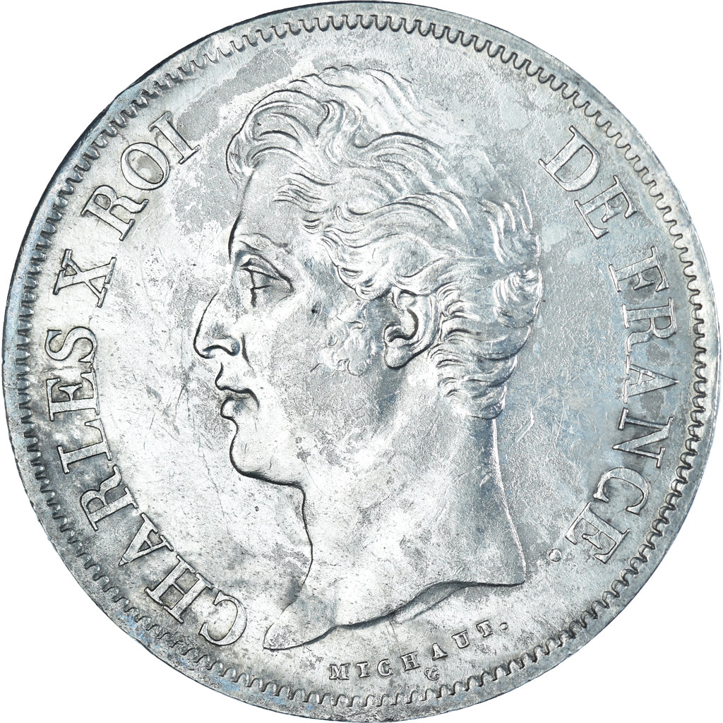 Munten, Frankrijk, Charles X, 5 Francs, 1828, Rouen, ZF, Zilver, KM:728.2