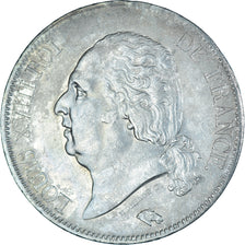 Moneta, Francia, Louis XVIII, 5 Francs, 1822, Paris, BB, Argento, KM:711.1