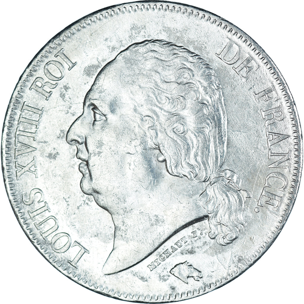 Moneta, Francia, Louis XVIII, 5 Francs, 1822, Lille, BB, Argento, KM:711.13