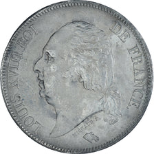 Monnaie, France, Louis XVIII, 5 Francs, 1824, Lille, TB+, Argent, Gadoury:614