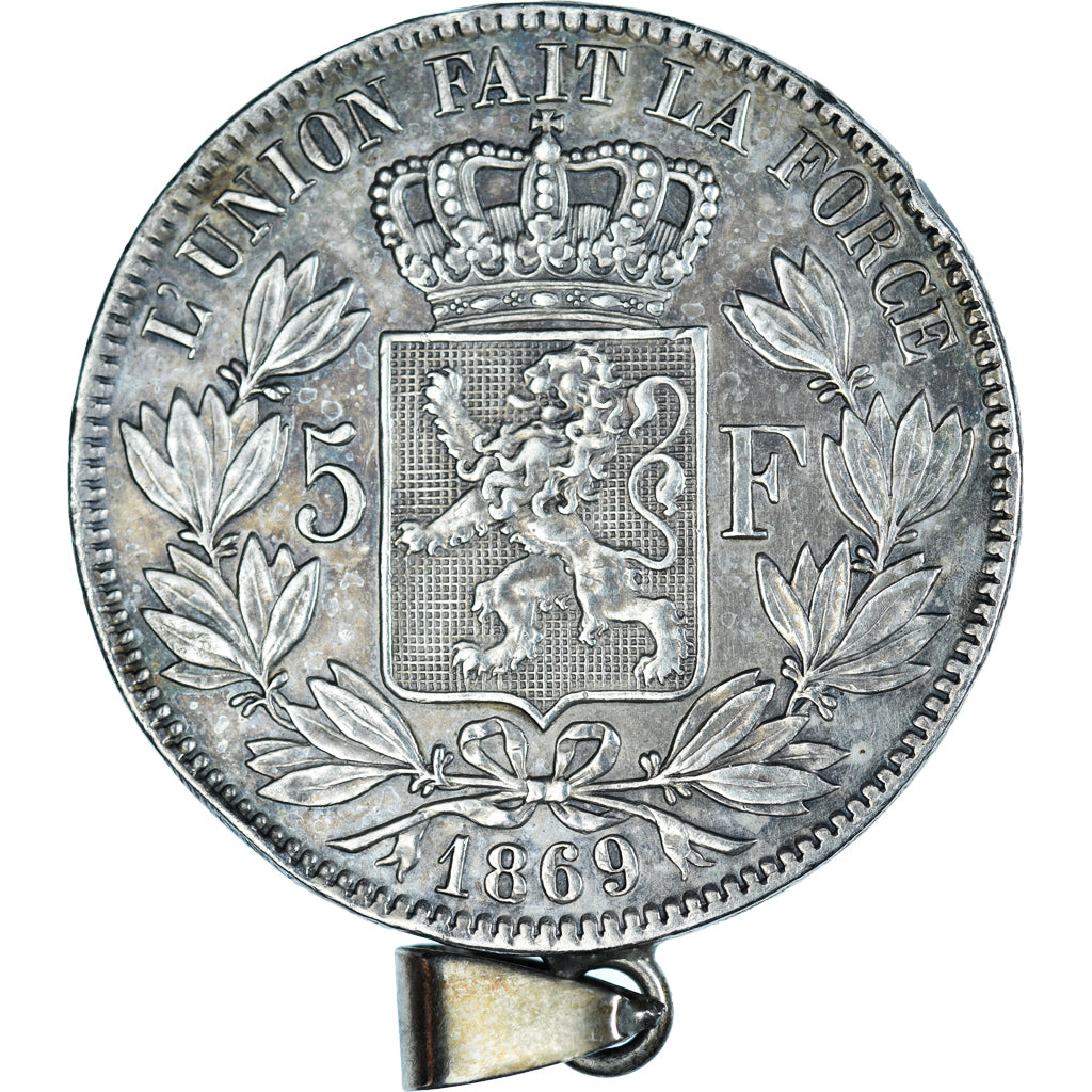 Coin, Belgium, Leopold II, 5 Francs, 5 Frank, 1869, Brussels, avec bélière