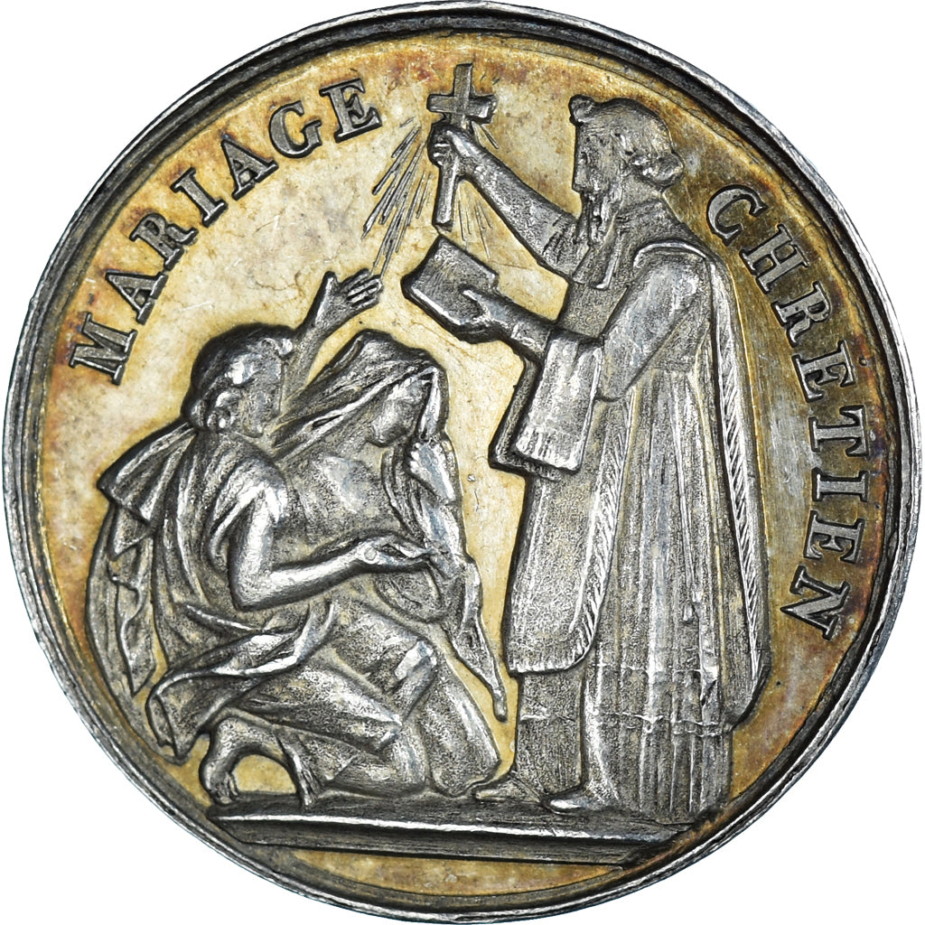 Francja, Token, Médaille de mariage, Religie i wierzenia, 1851, AU(50-53)