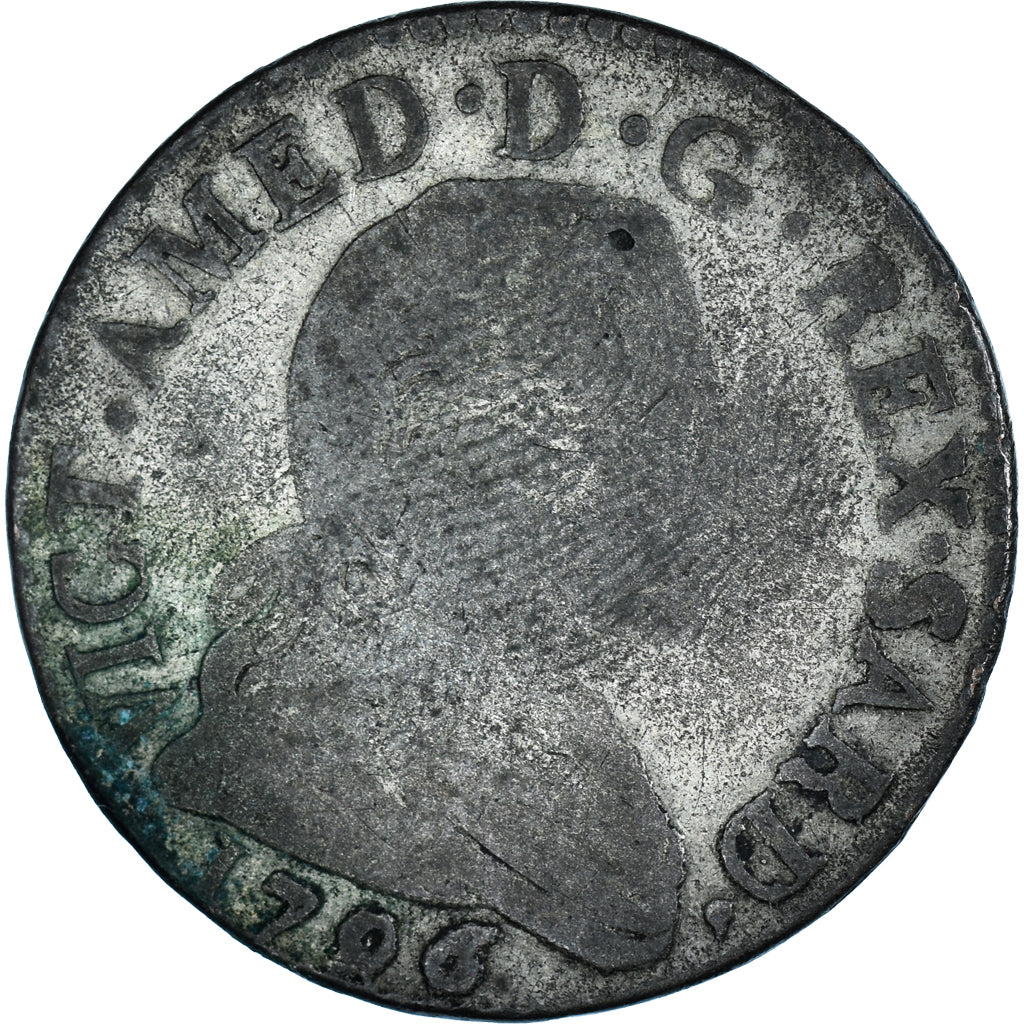 Münze, Italien Staaten, SARDINIA, Vittorio Amedeo III, 20 Soldi, Lira, 1796