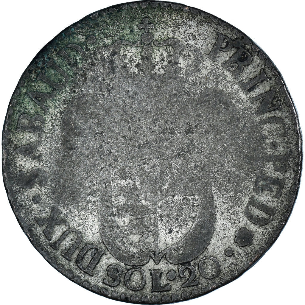 Münze, Italien Staaten, SARDINIA, Vittorio Amedeo III, 20 Soldi, Lira, 1796