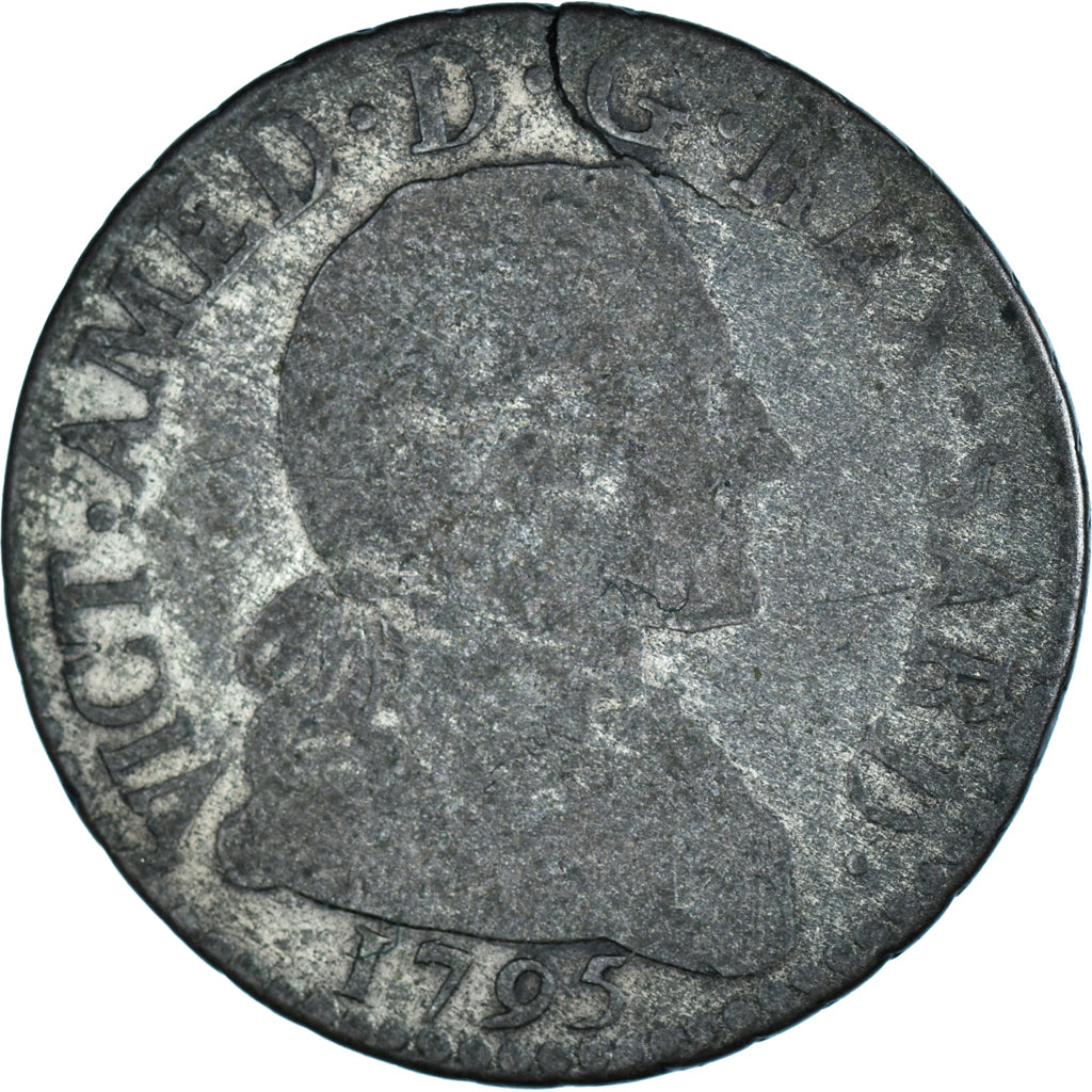 Münze, Italien Staaten, SARDINIA, Vittorio Amedeo III, 20 Soldi, Lira, 1795