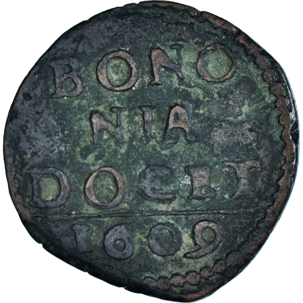 Moneta, DEPARTAMENTY WŁOSKIE, PAPAL STATES-BOLOGNA, Paul V, Quattrino, 1609