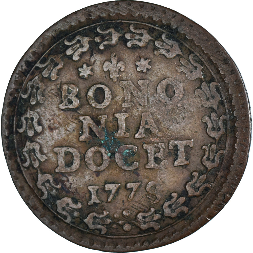 Moneta, STATI ITALIANI, PAPAL STATES-BOLOGNA, Pius VI (Sestus), Quattrino, 1778
