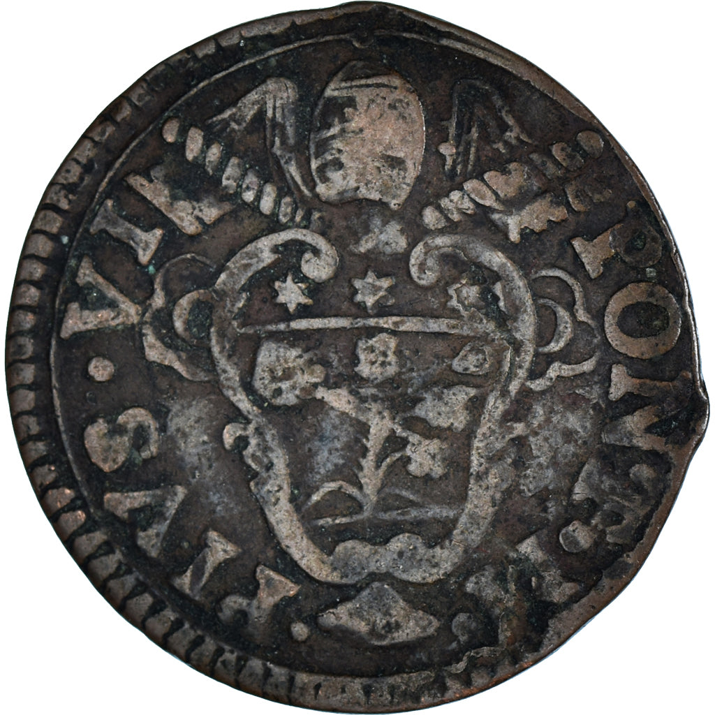 Münze, Italien Staaten, PAPAL STATES-BOLOGNA, Pius VI (Sestus), Quattrino