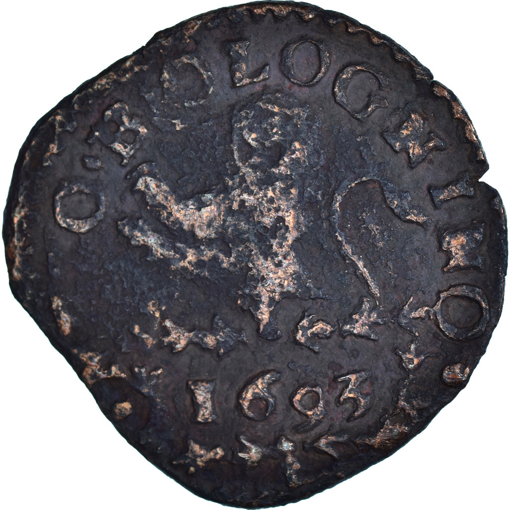 Monnaie, États italiens, PAPAL STATES-BOLOGNA, Innocent XII, 1/2 Bolognino