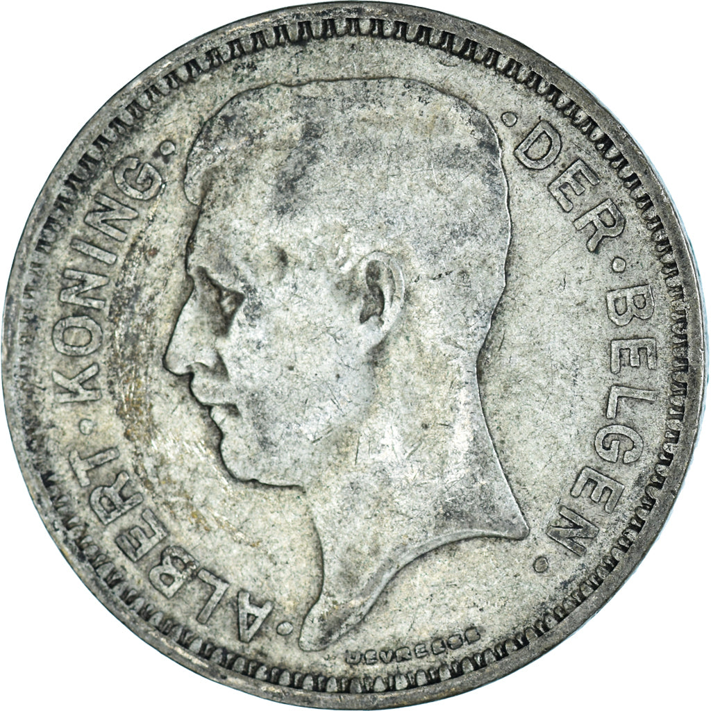 Moeda, Bélgica, Albert I, 20 Francs, 20 Frank, 1934, Brussels, VF(30-35)