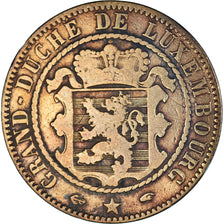 Coin, Luxembourg, William III, 10 Centimes, 1855, Paris, VF(30-35), Bronze