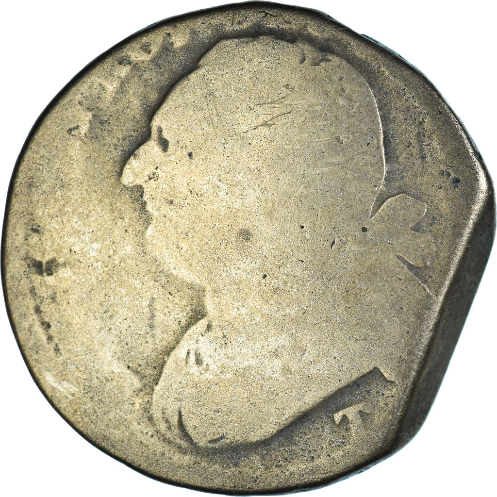 Moneta, Francia, Louis XVI, 12 Deniers, Nantes, B+, Rame, Gadoury:15