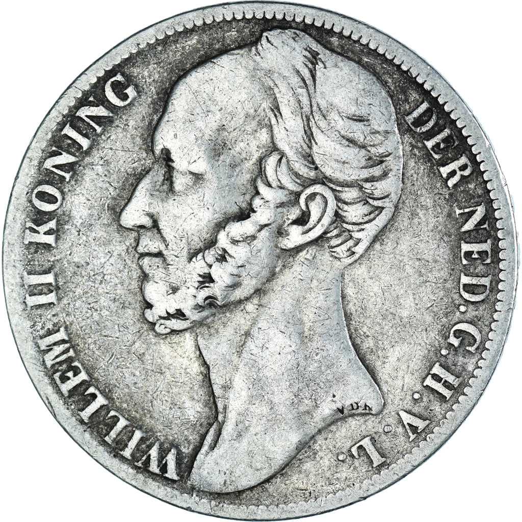Coin, Netherlands, William II, Gulden, 1847, Utrecht, VF(30-35), Silver, KM:66