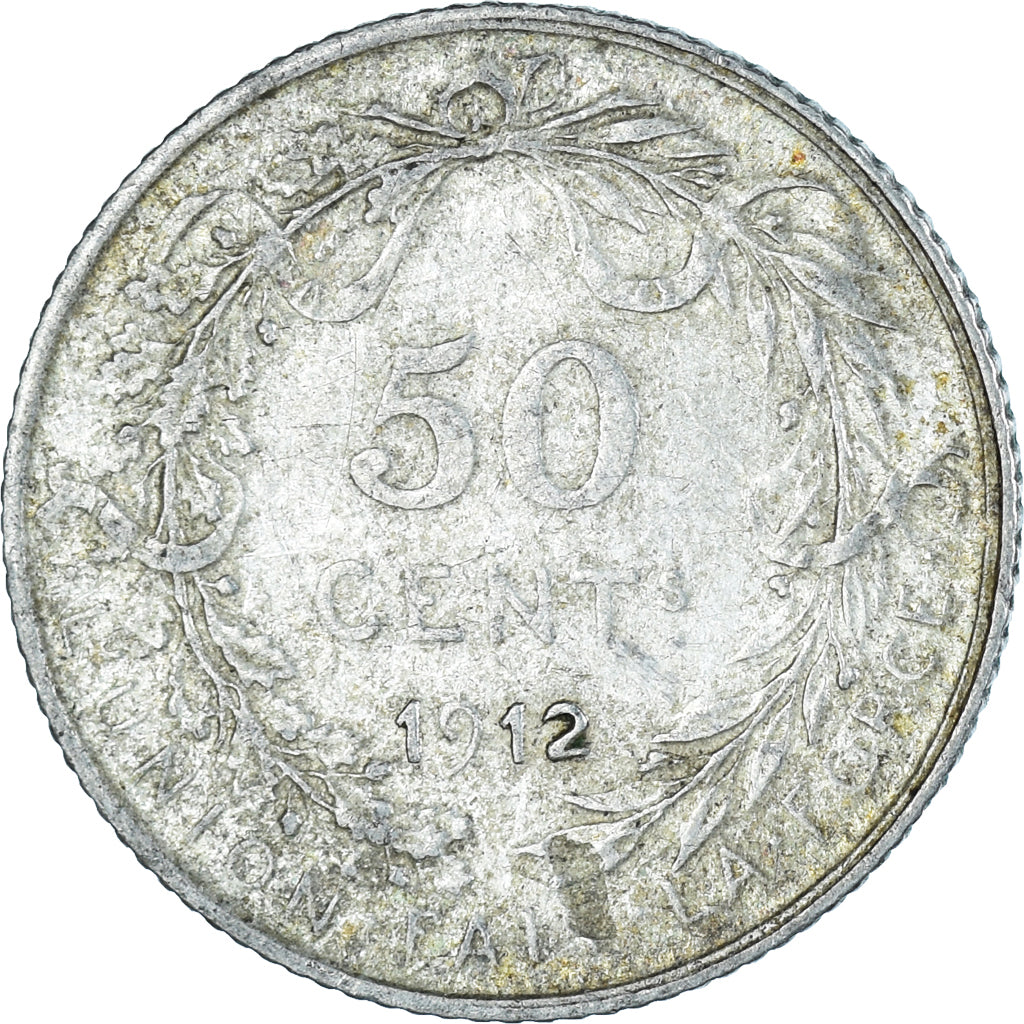 Coin, Belgium, Albert I, 50 Centimes, 1912, Brussels, AU(50-53), Silver, KM:70